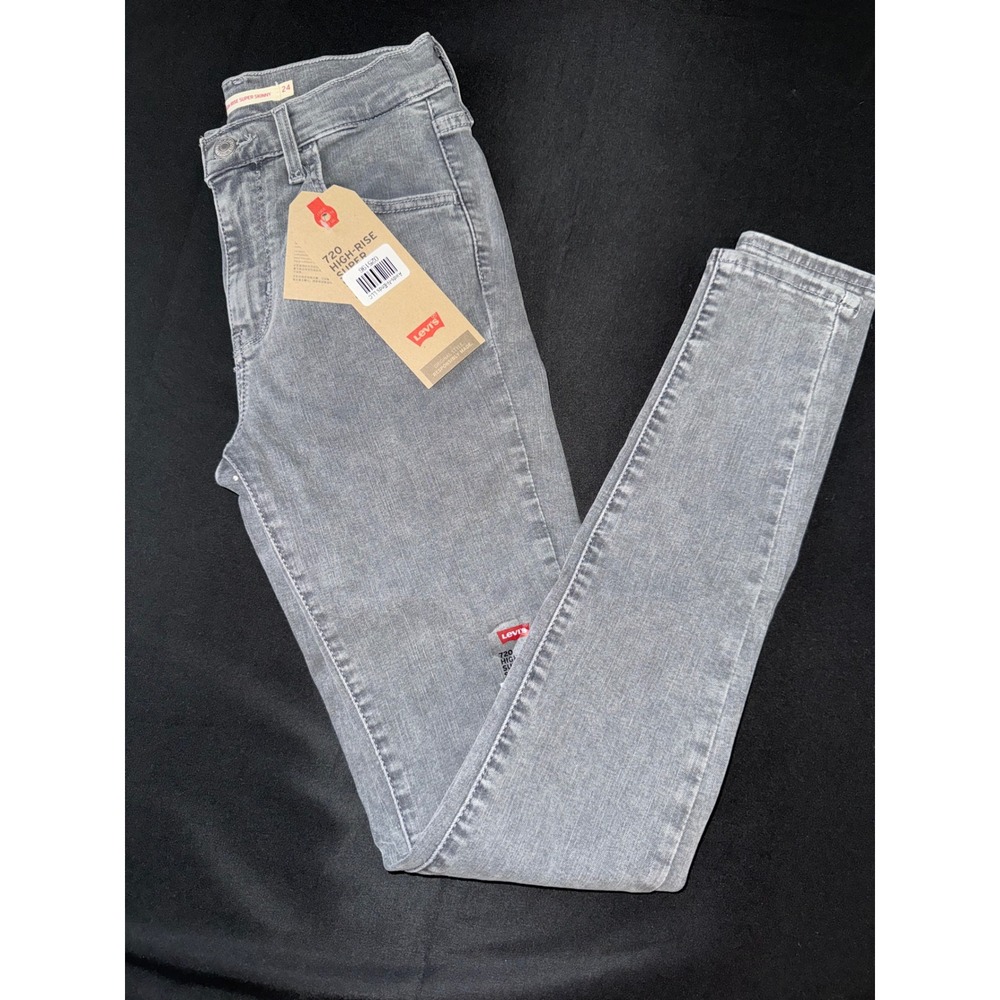 Levis 720 High Rise Super Skinny Jeans Grey Wash Size 24 NWT 527970204
